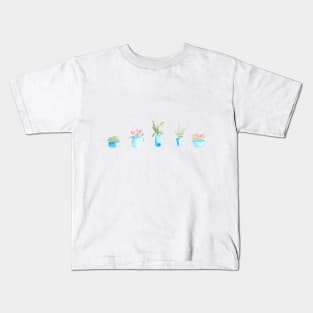 Watercolor Botanical potted plants Kids T-Shirt